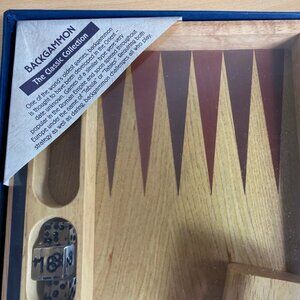 Classic Collection Backgammon Wood Case Game Board